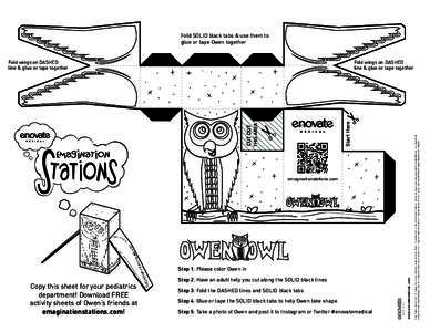 Fold SOLID black tabs & use them to glue or tape Owen together emaginationstations.com  Copy this sheet for your pediatrics