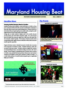 DHCD  Maryland Housing Beat THE STATE’S HOUSING ECONOMY IN REVIEW
