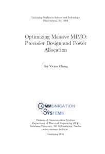 Optimizing Massive MIMO: Precoder Design and Power Allocation