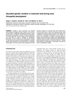 Abundant genetic variation in transcript level during early Drosophila development