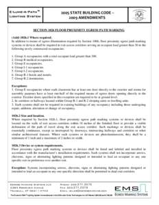 E-Lume-A-Path™ Lighting System 2005 STATE BUILDING CODE – 2009 AMENDMENTS  Page 1 of 8