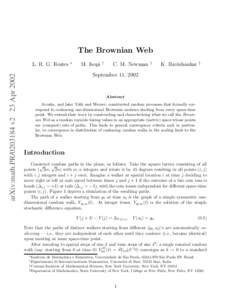 The Brownian Web arXiv:math.PR[removed]v2 23 Apr 2002 L. R. G. Fontes  ∗