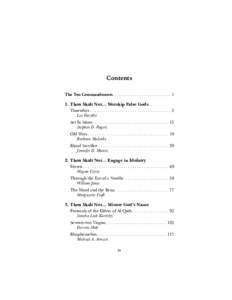 Thou Shalt Not... Table of Contents