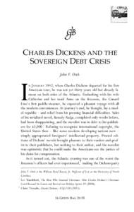    CHARLES DICKENS AND THE SOVEREIGN DEBT CRISIS  I