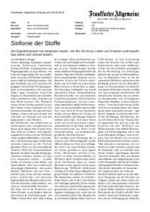 Frankfurter Allgemeine Zeitung vomSeite: Ressort: Seitentitel: