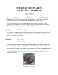 Turkey Hunt Schedule - Spring 2011