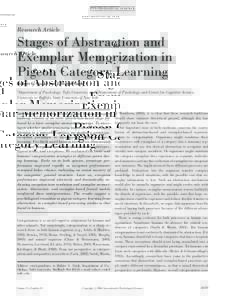 Stages of Abstraction and Exemplar Memorization in Pigeon Category Learning