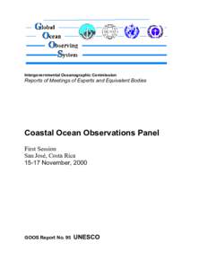 Intergovernmental Oceanographic Commission  Reports of Meetings of Experts and Equivalent Bodies Coastal Ocean Observations Panel First Session