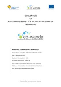 ‘CONVENTION  FOR WASTE MANAGEMENT FOR INLAND NAVIGATION ON THE DANUBE’