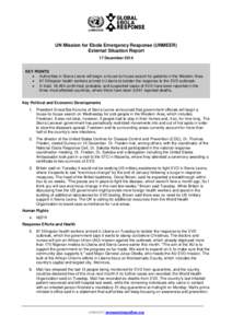 UN Mission for Ebola Emergency Response (UNMEER) External Situation Report 17 December 2014 KEY POINTS  Authorities in Sierra Leone will begin a house-to-house search for patients in the Western Area.