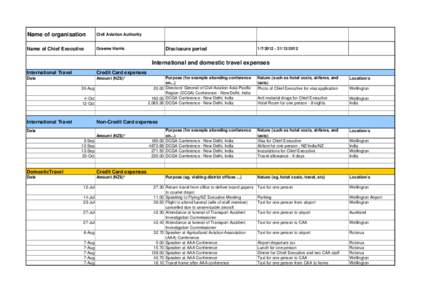 CEO Expenses to 31 Dec 2012