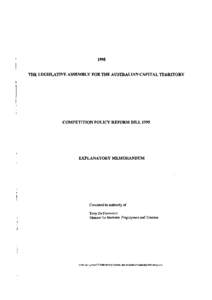 1995  THE LEGISLATIVE ASSEMBLY FOR THE AUSTRALIAN CAPITAL TERRITORY COMPETITION POLICY REFORM BILL 1995