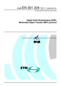 draft EN[removed]V2[removed]) European Standard (Telecommunications series)  Digital Audio Broadcasting (DAB);