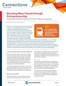 Connections Transport & ICT Boosting Mass Transit through Entrepreneurship