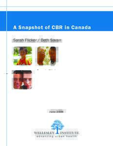 A Snapshot of CBR in Canada Sarah Flicker / Beth Savan June 2006  Research Team