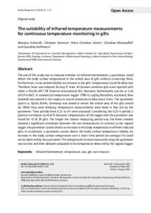 The suitability of infrared temperature measurements for continuous temperature monitoring in gilts