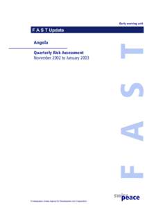Early warning unit  Angola Quarterly Risk Assessment  November 2002 to January 2003