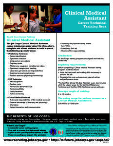 Clinical Medical Assistant Career Technical Training Area