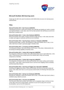Microsoft Word - Microsoft OneNote 2013