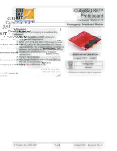 TM  CubeSat Kit™ Protoboard Hardware Revision: B