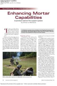 Enhancing Mortar Capabilities  Michienzi, Christine Marine Corps Gazette; Apr 2012; 96, 4; ProQuest pg. 30