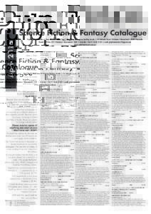 AprilScience Fiction & Fantasy Catalogue Pulp Fiction Booksellers • Shop 4, Level 1 (first floor) • Blocksidge & Ferguson Building Arcade • 144 Adelaide Street • Brisbane • Queensland • 4000 • Austra
