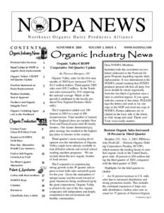 N DPA NEWS Northeast Organic Dairy Producers Alliance