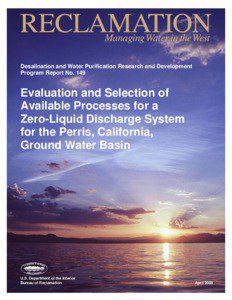Desalination and Water Purification Research and Development Program Report No. 149