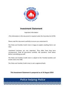 Investment Statement (Prepared as at 17 February 2004)