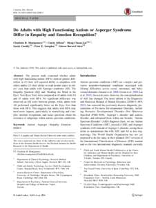 J Autism Dev Disord DOIs10803ORIGINAL PAPER  Do Adults with High Functioning Autism or Asperger Syndrome