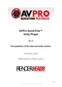      AVPro QuickTime™  Unity Plugin   