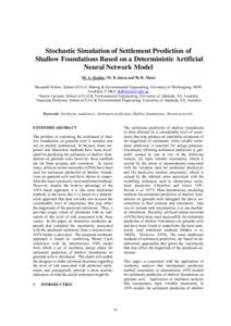 Stochastic Simulation of Settlement Prediction of Shallow Foundations Based on a Deterministic Artificial Neural Network Model