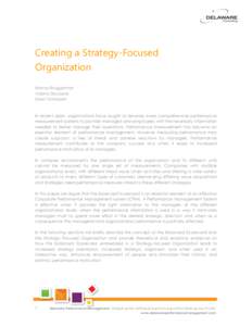Creating a Strategy-Focused Organization Werner Bruggeman Valerie Decoene Geert Scheipers