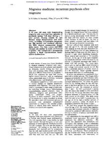 Downloaded from jnnp.bmj.com on August 21, [removed]Published by group.bmj.com  46ournal of Neurology, Neurosurgery, and Psychiatry 1993;56:[removed]Migraine madness: