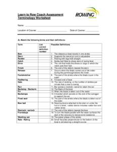 Microsoft Word - learn to row coach Assessment Task 5 -Terminology Worksheet.doc