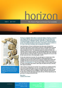 ISSUE 2  JULY 2007 horizon The Amarna Project and Amarna Trust newsletter