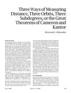 Three Ways of Measuring Distance, Three Orbits, Three Subdegrees, or the Great