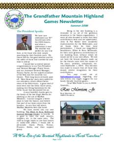 The Grandfather Mountain Highland Gmes Newsletter