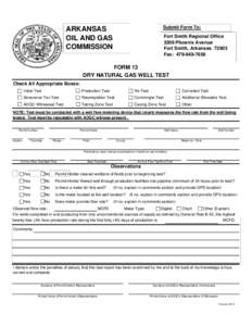 Submit Form To:  ARKANSAS OIL AND GAS COMMISSION