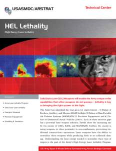 USASMDC/ARSTRAT  Technical Center HEL Lethality High Energy Laser Lethality