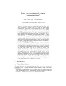 What can be computed without communications? Heger Arfaoui and