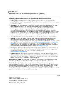 [MS-SSTP]: Secure Socket Tunneling Protocol (SSTP) Intellectual Property Rights Notice for Open Specifications Documentation