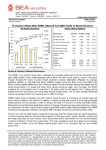 EAST ASIA SECURITIES COMPANY LIMITED 9/F, 10 Des Voeux Road Central, Hong Kong. Dealing: Research: Facsimile: HONG KONG RESEARCH Weekly Report