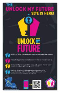 UNLOCK MY FUTURE is the perfect way to kick off your college prep planning.  Start by finding potential dream jobs based on what you already love to do. Once you’ve figured out your future career path, you can discover