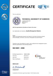 CERTIFICATE This is to certify that TECHNICAL UNIVERSITY OF GABROVO 4, Hadzhi Dimitar Str[removed]Gabrovo