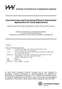 Characterizing and Evaluating Different Deployment Approaches for Cloud Applications