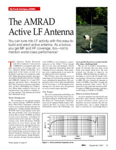 By Frank Gentges, K Ø BRA KØ The AMRAD Active LF Antenna