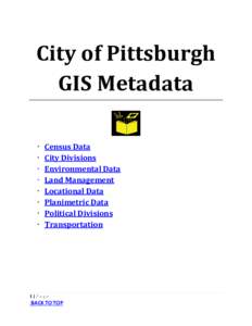 City of Pittsburgh GIS Metadata · · · ·