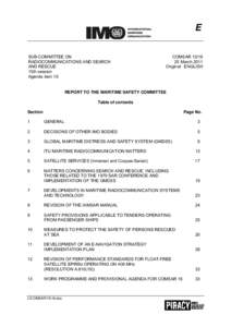 E SUB-COMMITTEE ON RADIOCOMMUNICATIONS AND SEARCH AND RESCUE 15th session Agenda item 16