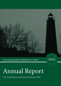 Annual Report 27th Annual Report and Financial Statements 2007 ASAI ANNUAL REPORTThe Official Heraldic